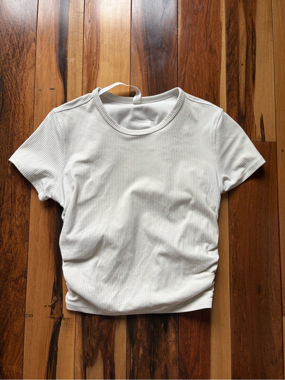 lululemon athletica White Ribbed Short Sleeve Crew